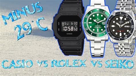 test casio o rolex|COLD WEATHER TESTING WATCHES I Rolex Vs Seiko Vs Casio.